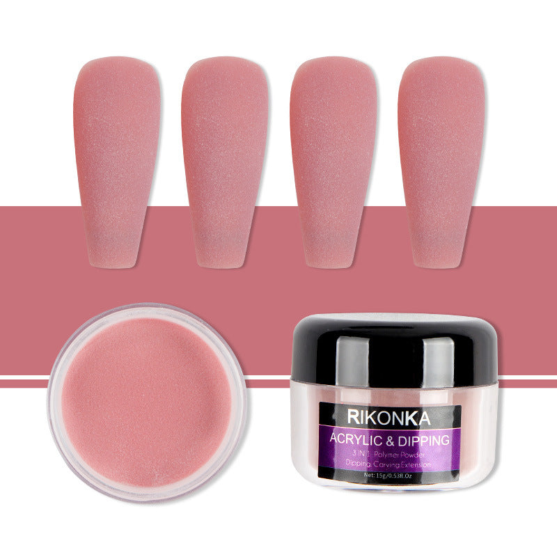 Rikonka Nine Color Nail Art Nude Color Carved Powder Nail Jewelry Material