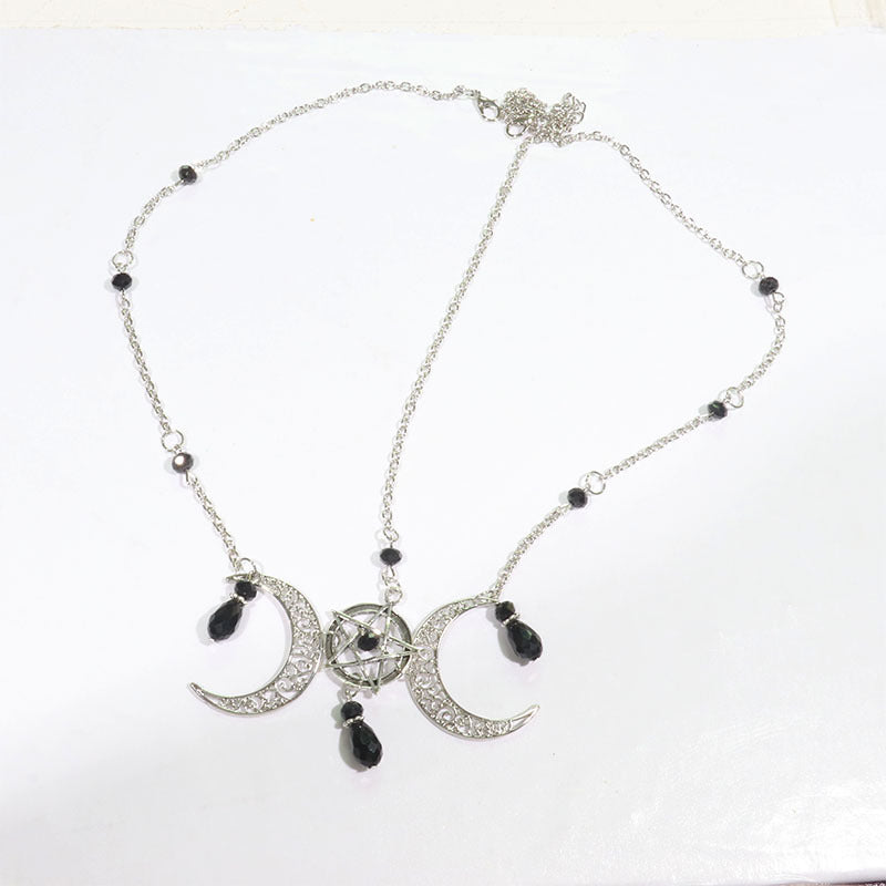 Posey Pentagram Head Chain Moon Natural Stone Hair Chain