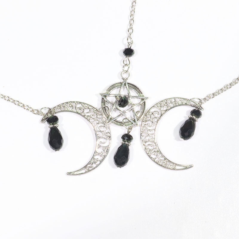 Posey Pentagram Head Chain Moon Natural Stone Hair Chain