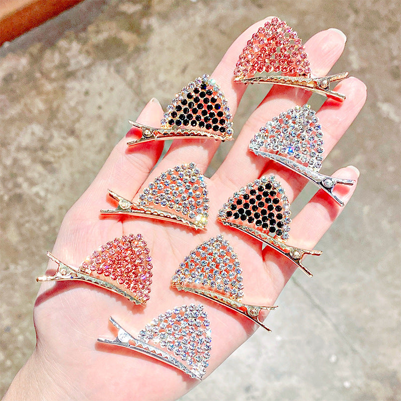 Sweet Women Rhinestone Hairpin Cute Cats