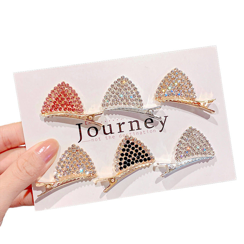 Sweet Women Rhinestone Hairpin Cute Cats