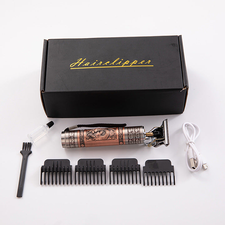Electric Hair Clipper Men's Oil Head Electric Hair Clipper Hair Clipper Set Electric Hair Clipper Buddha Head Retro Household Cross-Border