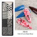Nail Tool Steel Plate Transfer Template Lover Love Natural Flowers Ocean Pattern