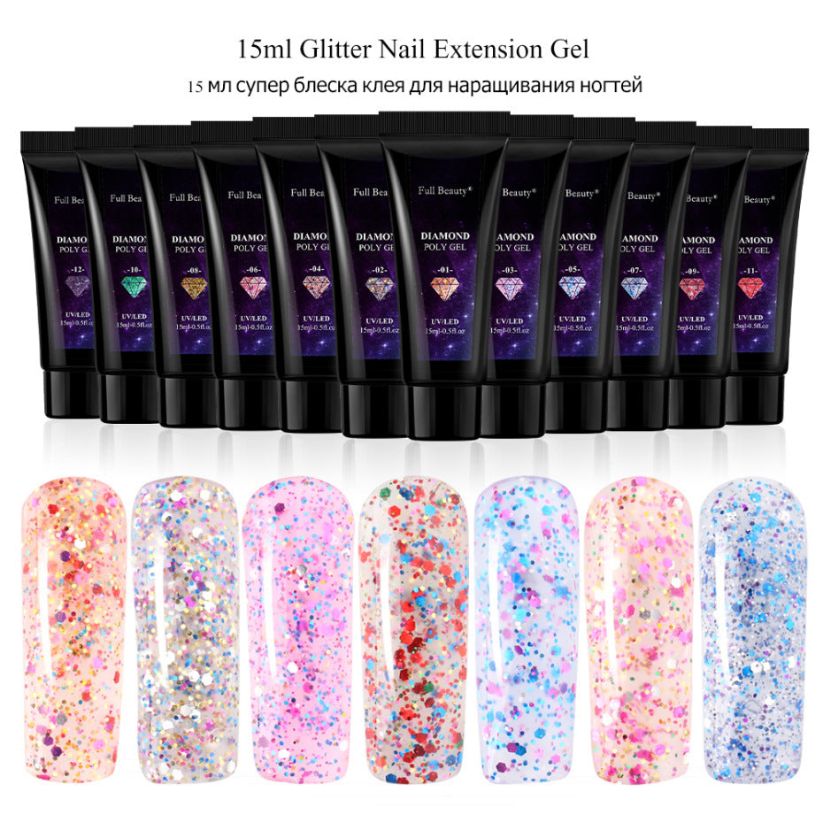 Full Beauty New Glitter Nail Art Crystal Extension Glue