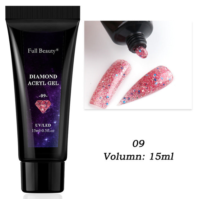 Full Beauty New Glitter Nail Art Crystal Extension Glue