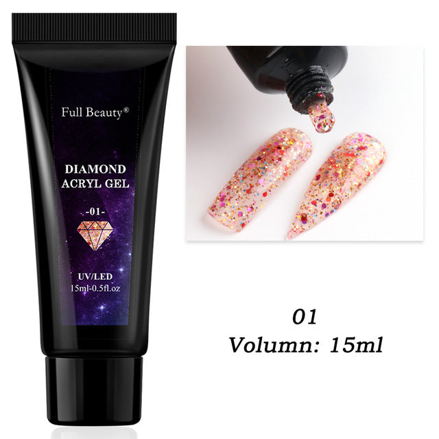Full Beauty New Glitter Nail Art Crystal Extension Glue