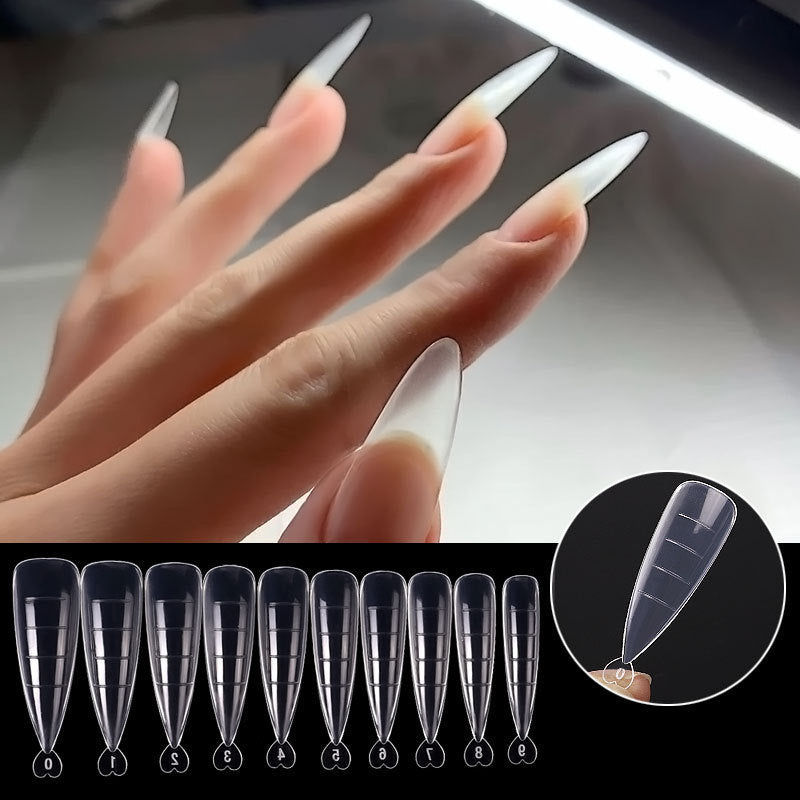 Nail Tips Art Sheets Ultra-thin Non-marking Water Drop Pointed Ballet Coffin Trapezoid  Sheets 100 Pieces Box  Sheets with Scale