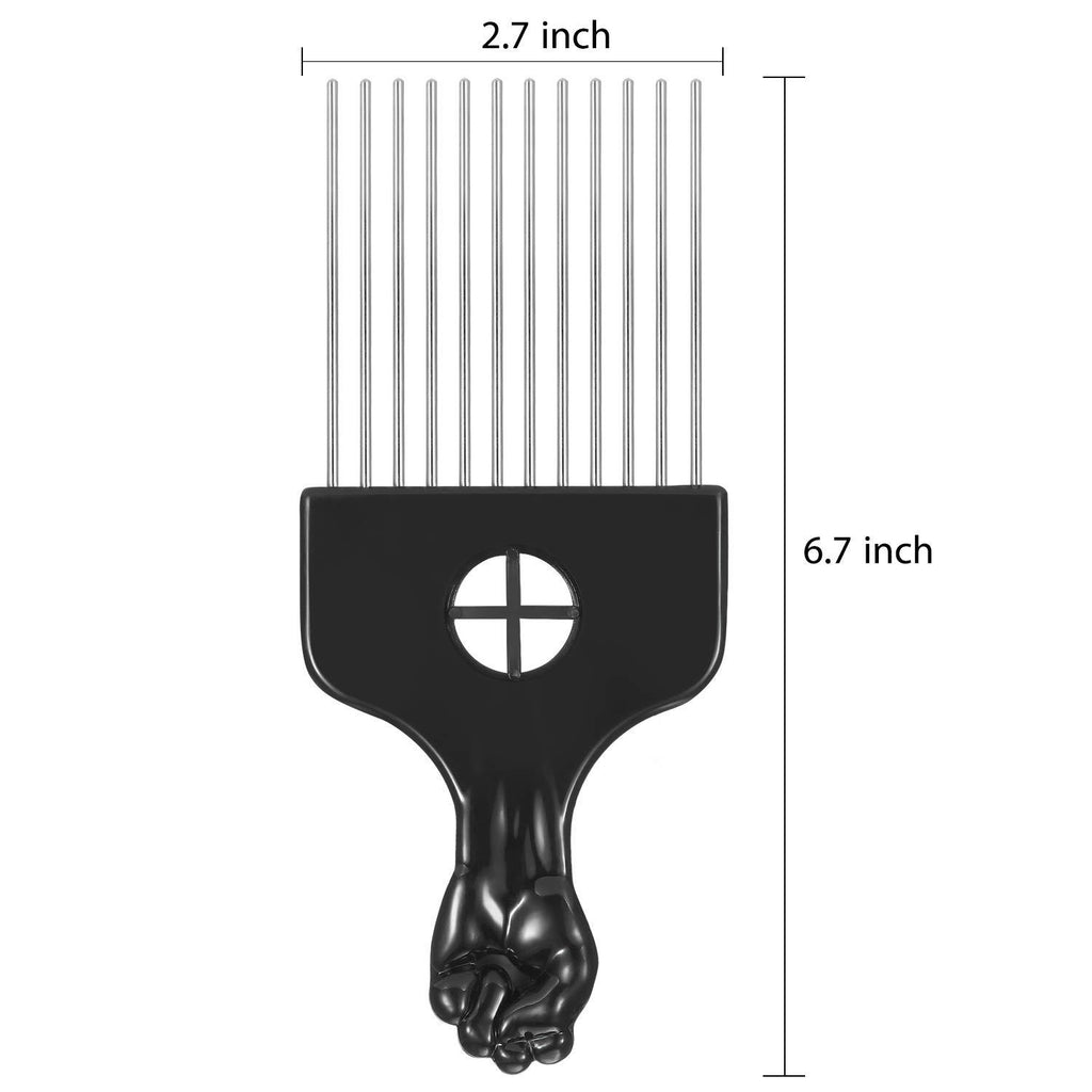 Wide Tooth Comb Black ABS Steel Pin Insertion Comb