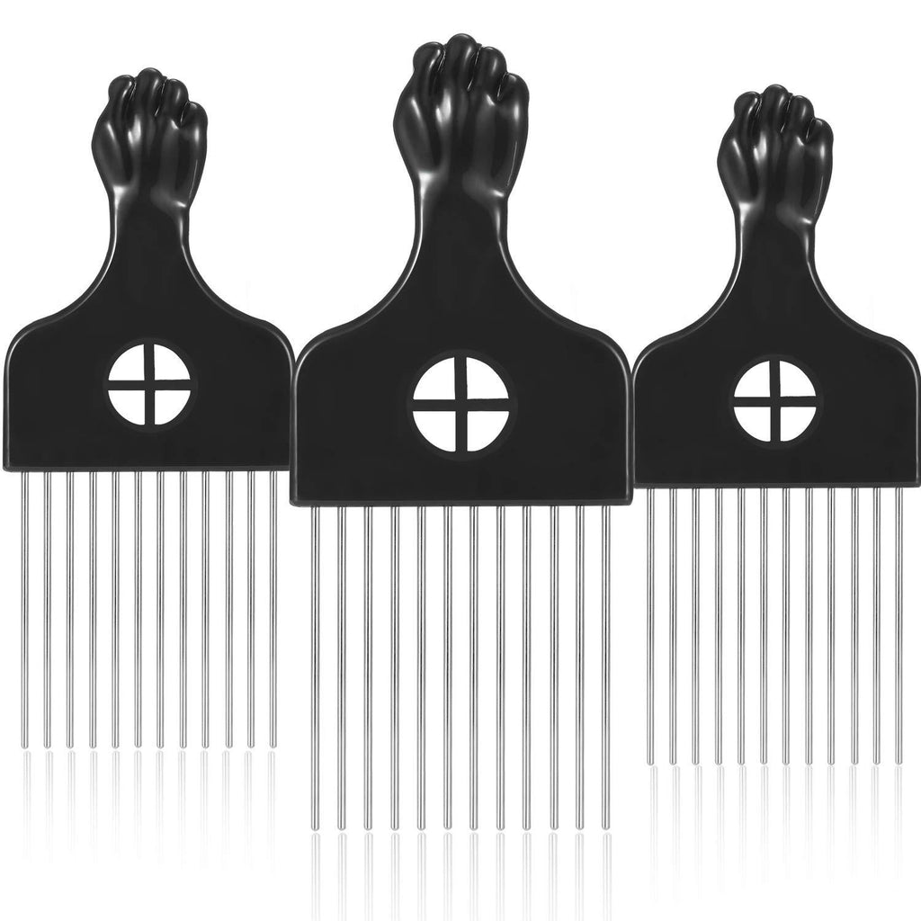 Wide Tooth Comb Black ABS Steel Pin Insertion Comb
