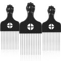 Wide Tooth Comb Black ABS Steel Pin Insertion Comb