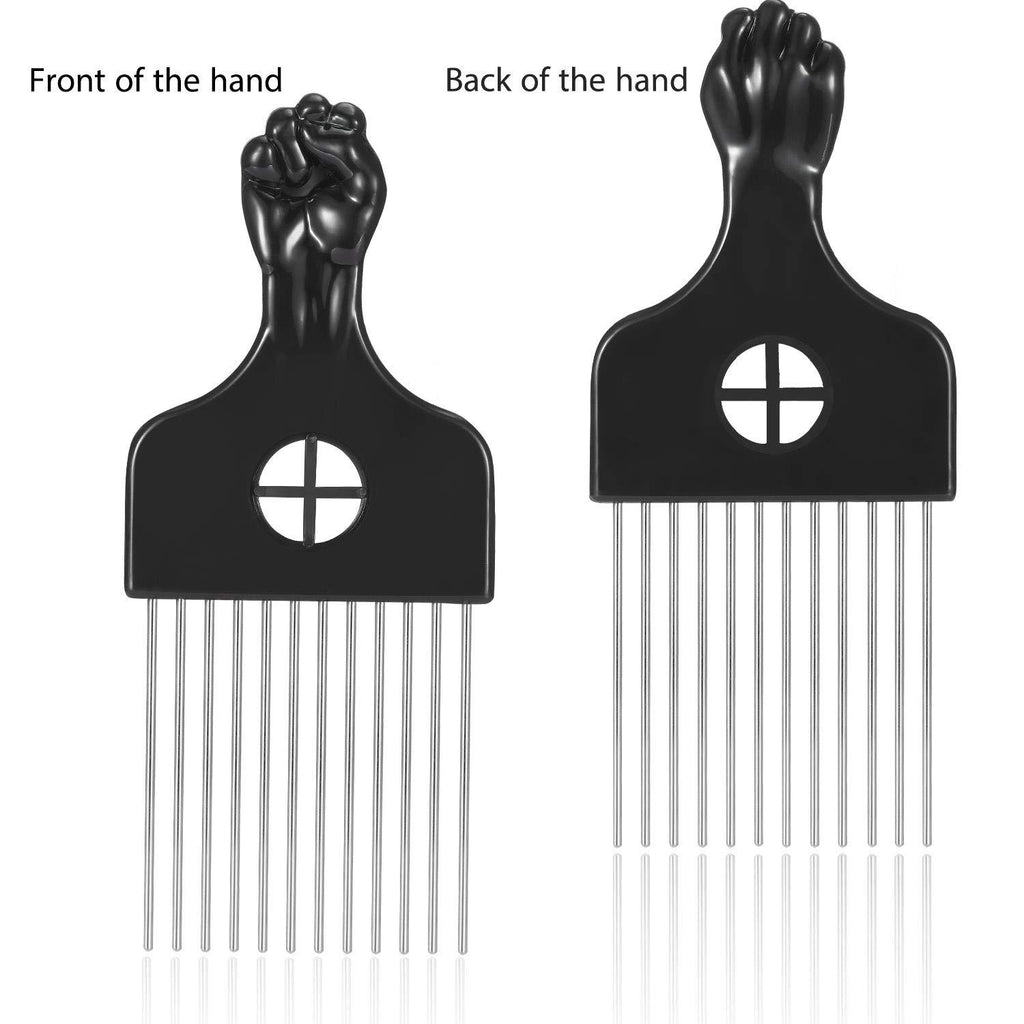 Wide Tooth Comb Black ABS Steel Pin Insertion Comb