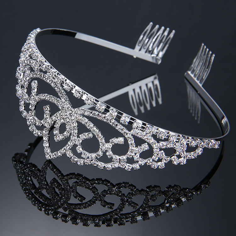 Royal Crystal Tiara Crowns Hair Jewelry Wedding Pageant Bridal Princess Headband Gift, Gold