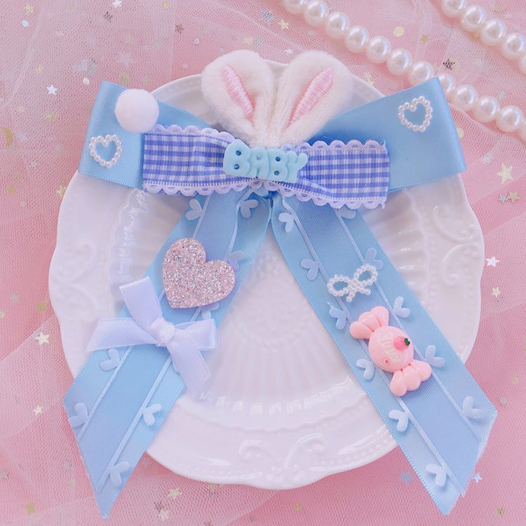 Bunny ear bow hairpin