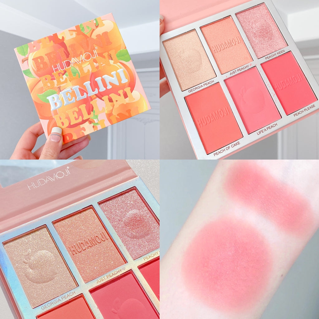HudaVioji Ins Six-Color Fruit Blush High-Gloss Trimming Multi-Function All-In-One Plate