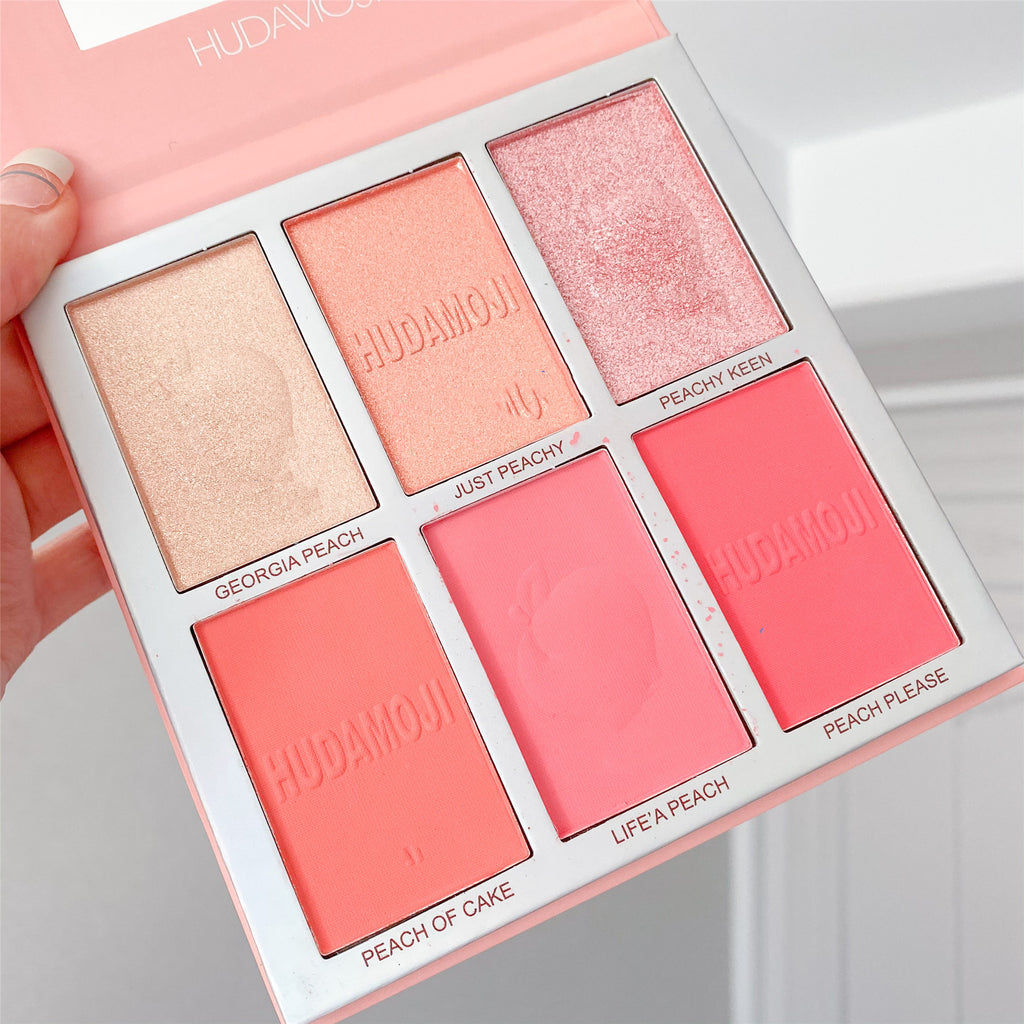 HudaVioji Ins Six-Color Fruit Blush High-Gloss Trimming Multi-Function All-In-One Plate