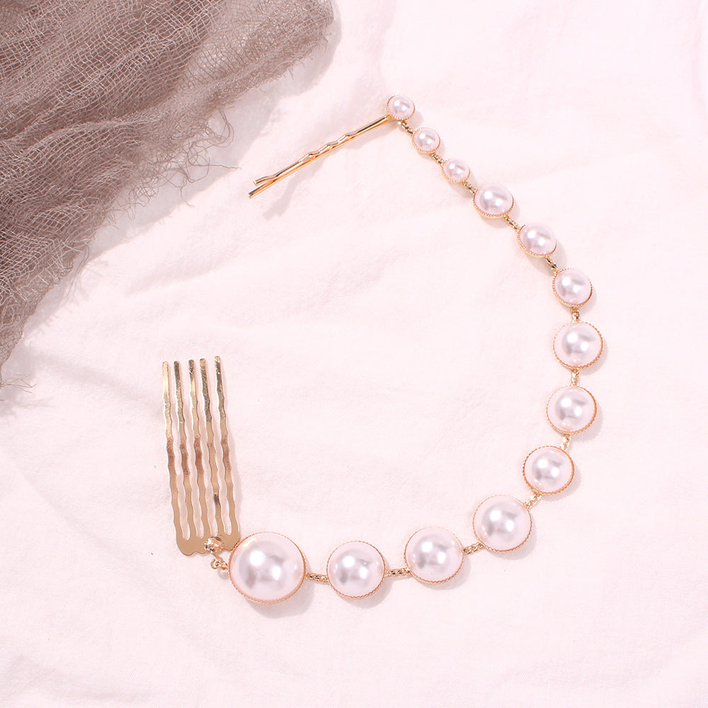 Personalized Fashion Retro Long One Word Clip  Pearl Hairpin Girl