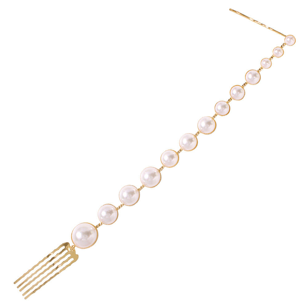 Personalized Fashion Retro Long One Word Clip  Pearl Hairpin Girl