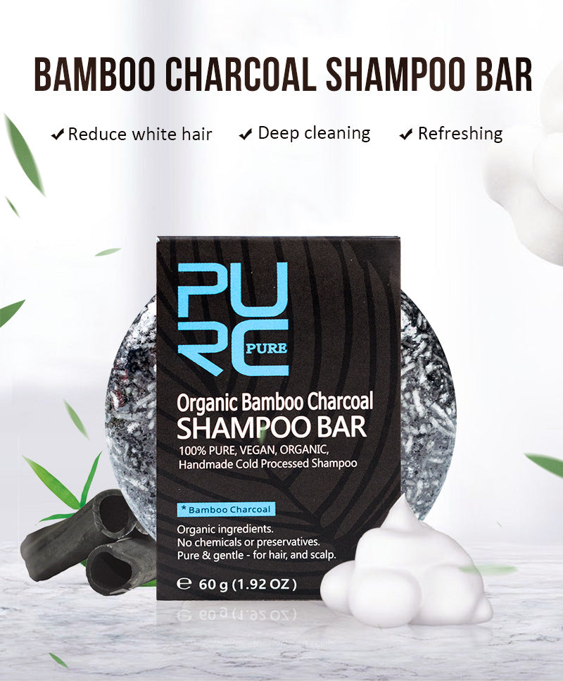 PURE Hand-Extracted Soap Shampoo Bamboo Charcoal Shampoo Soap