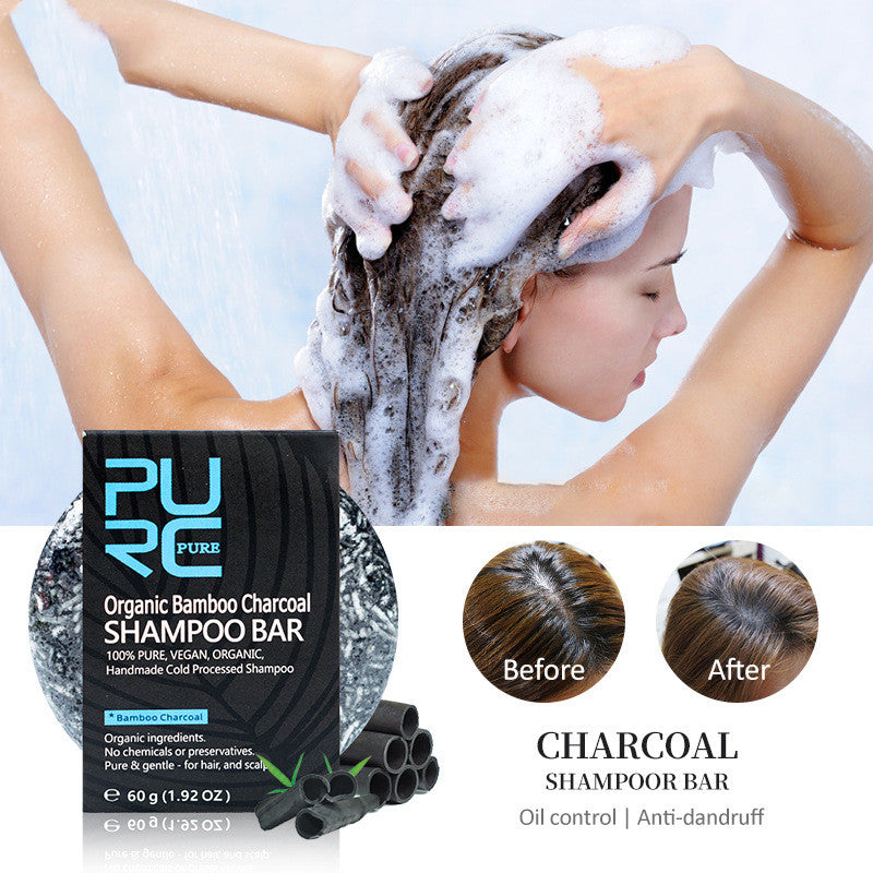 PURE Hand-Extracted Soap Shampoo Bamboo Charcoal Shampoo Soap