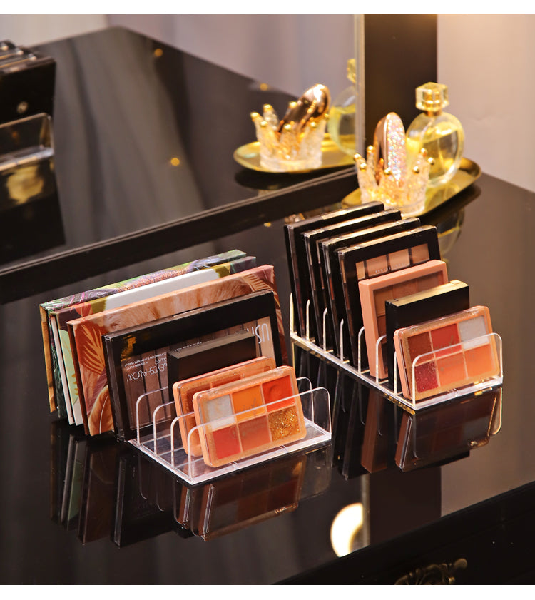 Ushas Eyeshadow Tray Storage Box Powder Cake Drawer Compartment Transparent Plastic Desktop Makeup Blush Cosmetics Storage Shelf