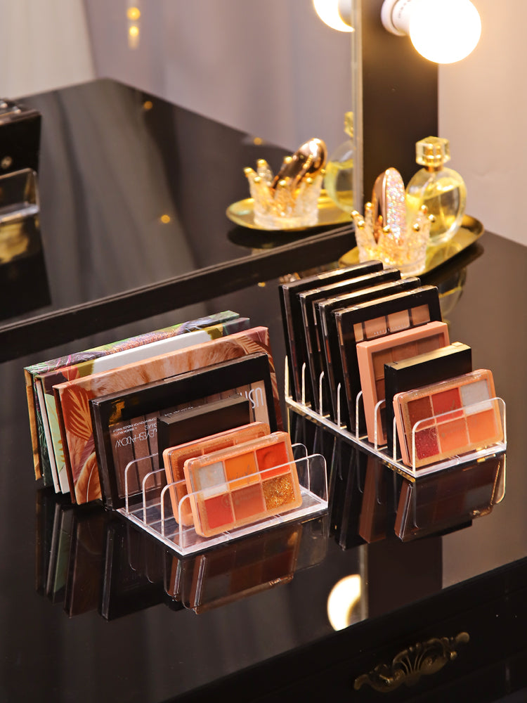 Ushas Eyeshadow Tray Storage Box Powder Cake Drawer Compartment Transparent Plastic Desktop Makeup Blush Cosmetics Storage Shelf