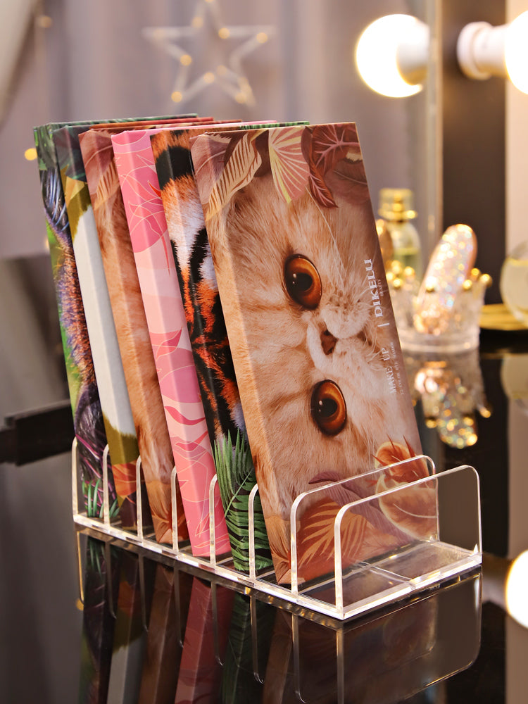 Ushas Eyeshadow Tray Storage Box Powder Cake Drawer Compartment Transparent Plastic Desktop Makeup Blush Cosmetics Storage Shelf