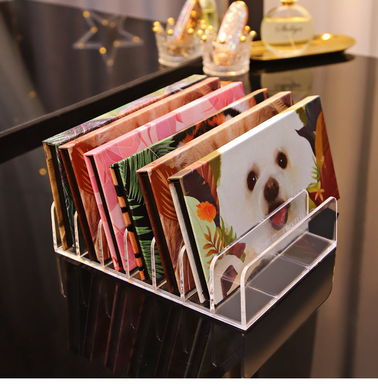 Ushas Eyeshadow Tray Storage Box Powder Cake Drawer Compartment Transparent Plastic Desktop Makeup Blush Cosmetics Storage Shelf