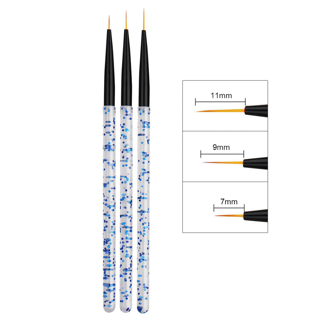 Kolinsky Acrylic Sequin Rod Draw Line Stroke Flower Brush Tool Painted Nail Pen
