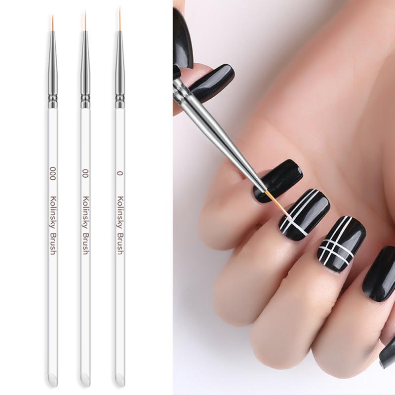 Kolinsky Acrylic Sequin Rod Draw Line Stroke Flower Brush Tool Painted Nail Pen