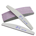 Nail File Half-moon Shape Repairing Purple Heart With Teeth Rubbing Strip, Polishing Strip 100 180 Mesh Emery Nail Tool
