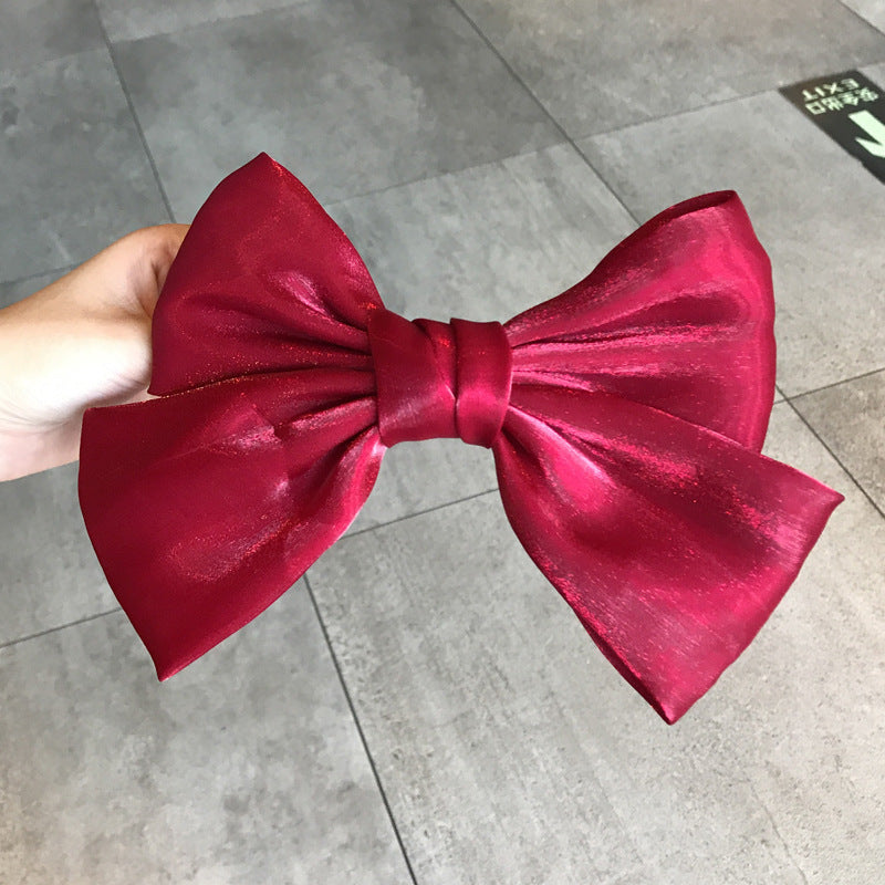French Pearl Satin Bow Hairpin