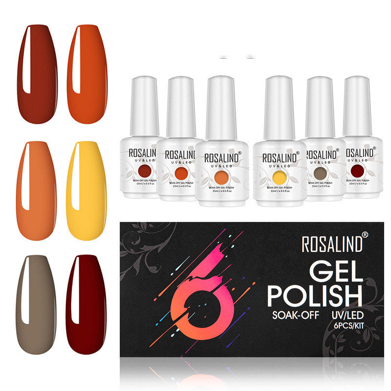 Rosalind Japanese Style Nail Polish Set, Plant Phototherapy Glue, UV Nail Polish Gel 6 Pcs