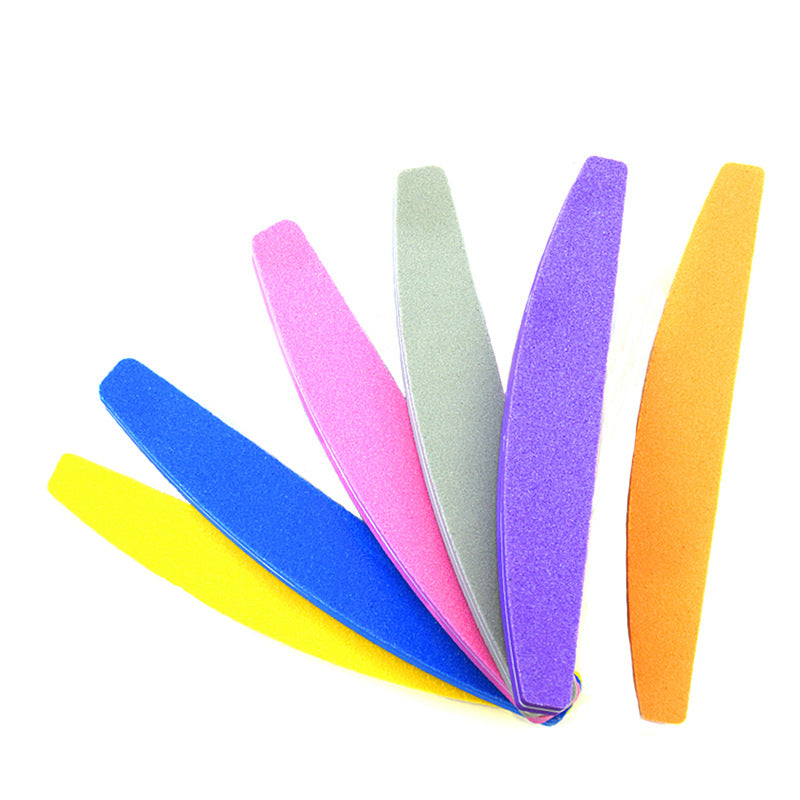 Nail Sunshine File Good Quality Moon-Shaped High Elastic Sponge Rubbing Waterproof Nail File Nail Polish Strip Double-Sided Manicure File Strip