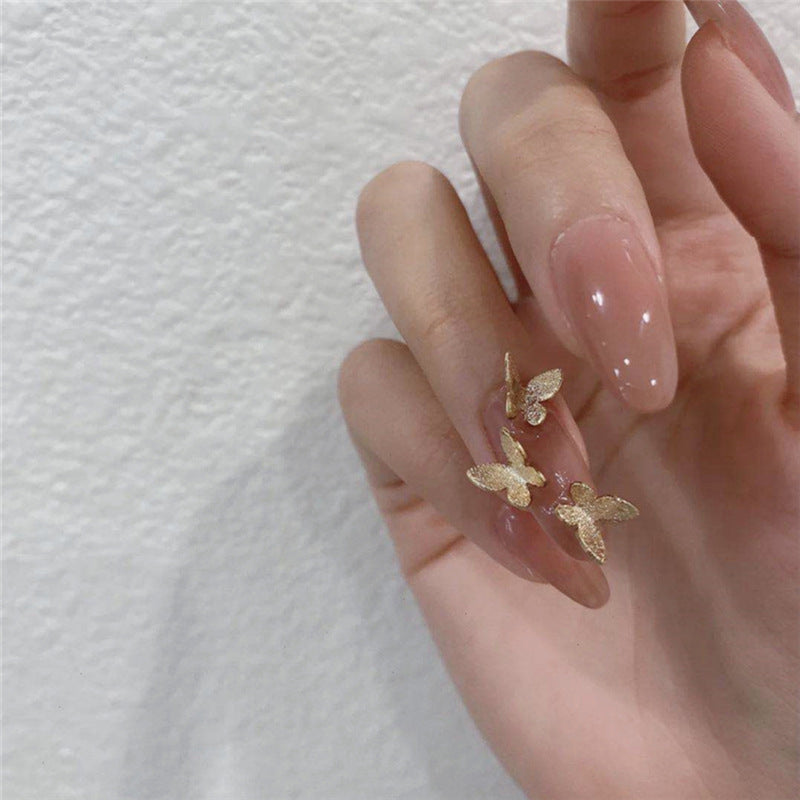 Gold Powder Butterfly Fake Nail Sheet Wear Nail Sticker