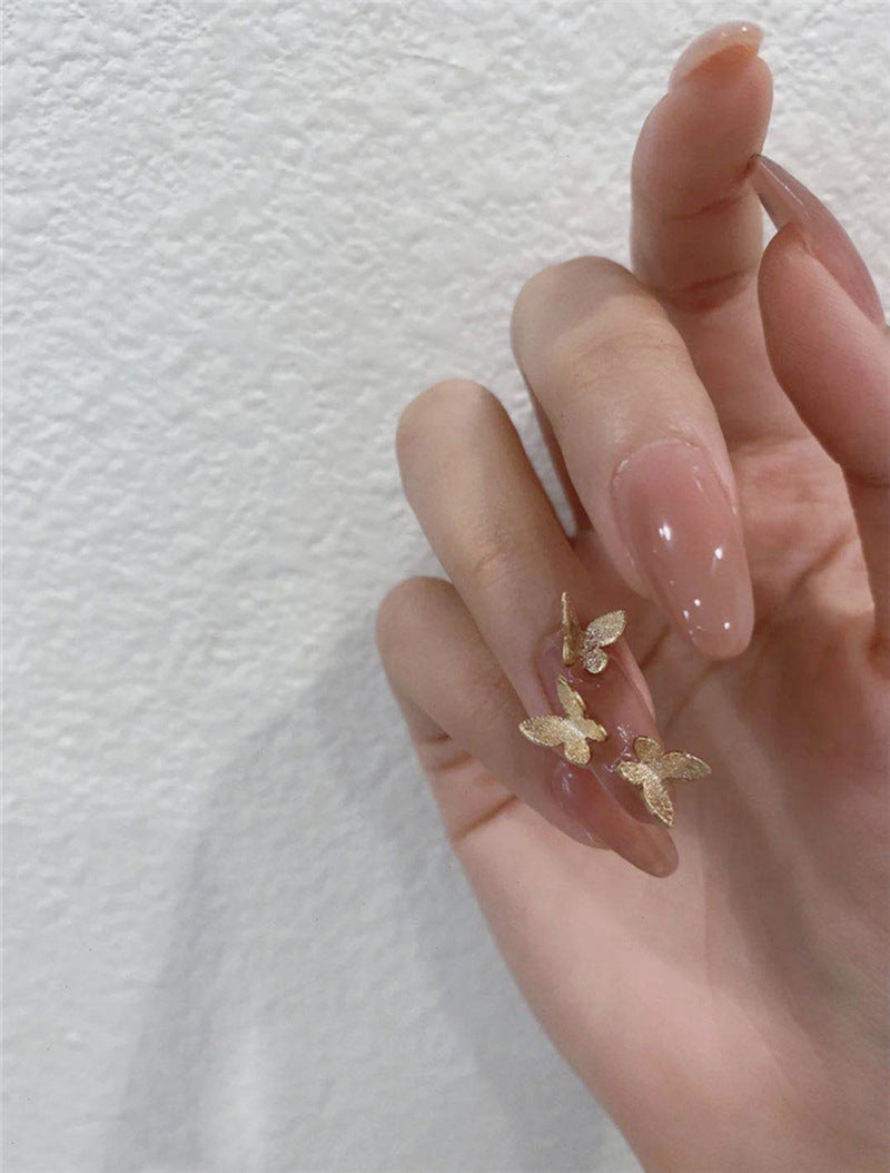 Gold Powder Butterfly Fake Nail Sheet Wear Nail Sticker