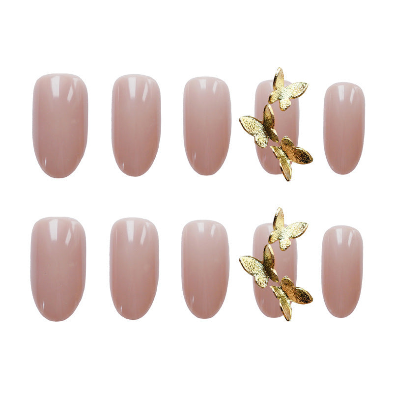 Gold Powder Butterfly Fake Nail Sheet Wear Nail Sticker