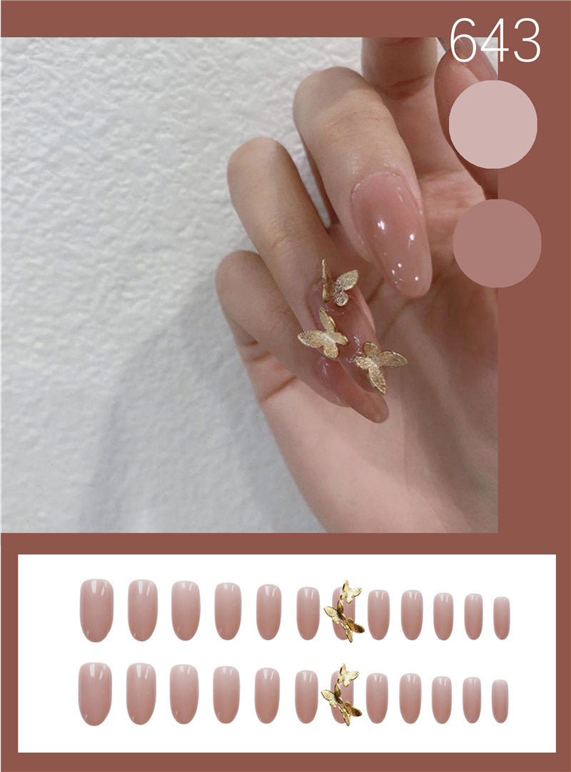Gold Powder Butterfly Fake Nail Sheet Wear Nail Sticker