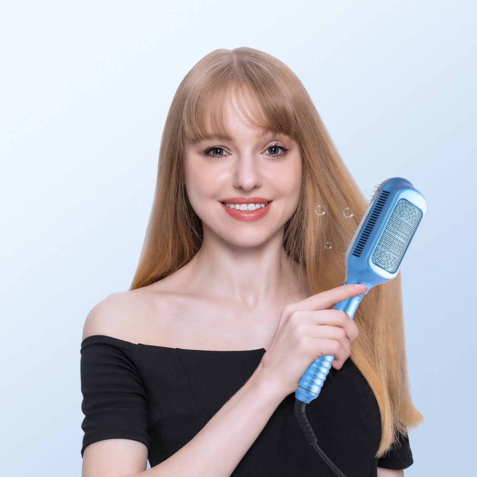 Frozen Hair Straightening Comb And Curling Straight Dual-Purpose Anion