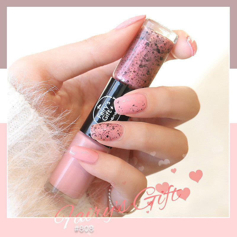 Fairy's Gifts Nail Polish Set Two-Color With Quick-Drying Sequined Nail Polish Free Baking Non-Peelable Transparent Nail Polish