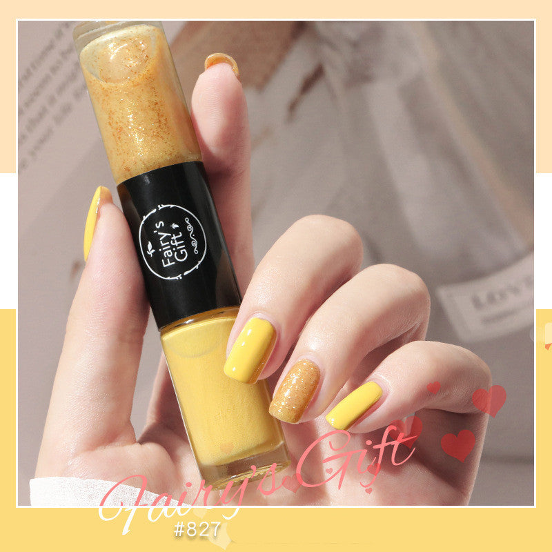 Fairy's Gifts Nail Polish Set Two-Color With Quick-Drying Sequined Nail Polish Free Baking Non-Peelable Transparent Nail Polish