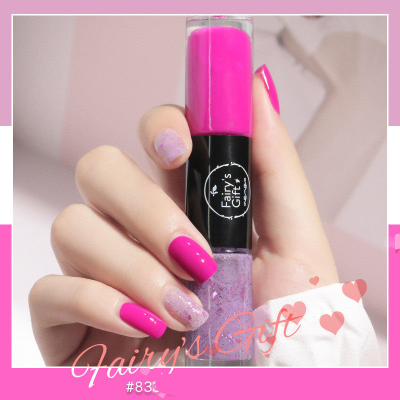 Fairy's Gifts Nail Polish Set Two-Color With Quick-Drying Sequined Nail Polish Free Baking Non-Peelable Transparent Nail Polish