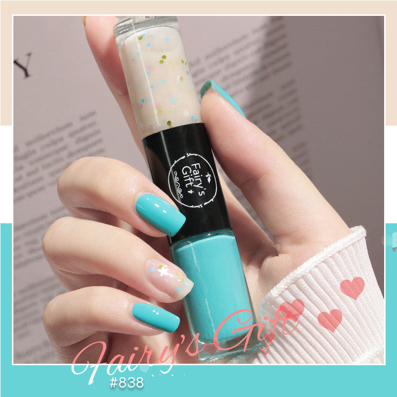 Fairy's Gifts Nail Polish Set Two-Color With Quick-Drying Sequined Nail Polish Free Baking Non-Peelable Transparent Nail Polish