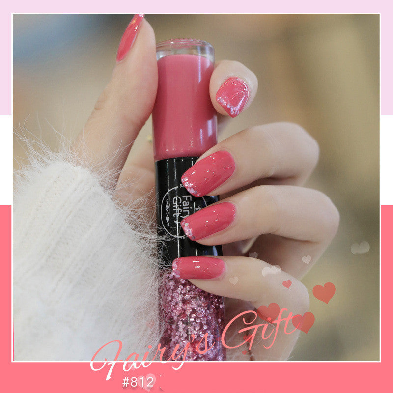 Fairy's Gifts Nail Polish Set Two-Color With Quick-Drying Sequined Nail Polish Free Baking Non-Peelable Transparent Nail Polish