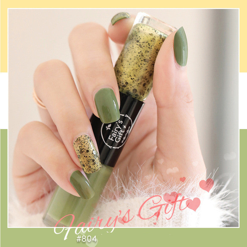 Fairy's Gifts Nail Polish Set Two-Color With Quick-Drying Sequined Nail Polish Free Baking Non-Peelable Transparent Nail Polish