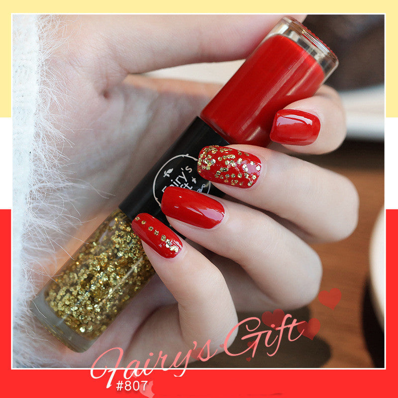 Fairy's Gifts Nail Polish Set Two-Color With Quick-Drying Sequined Nail Polish Free Baking Non-Peelable Transparent Nail Polish