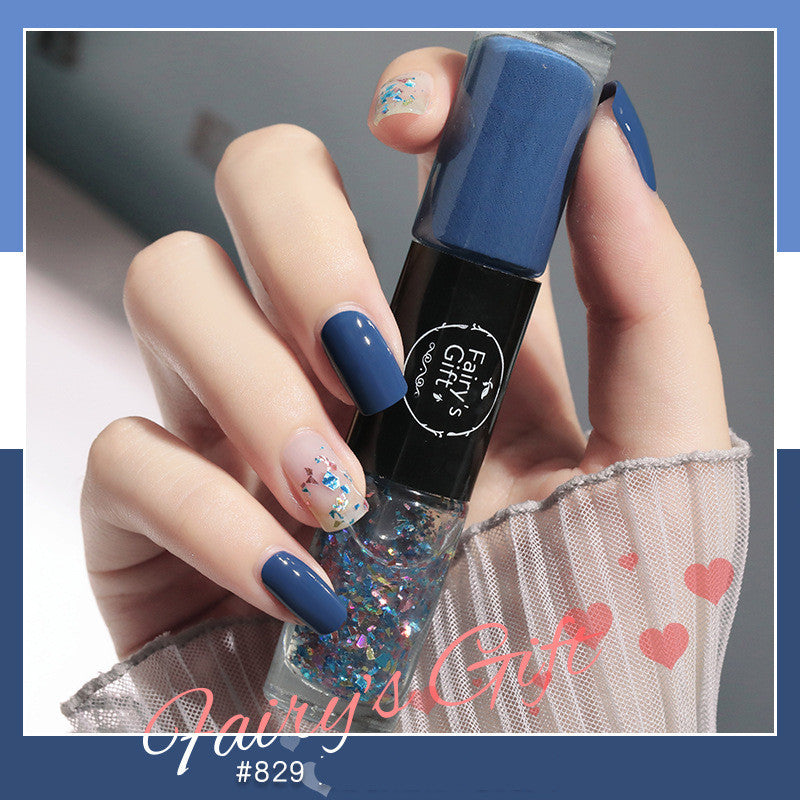 Fairy's Gifts Nail Polish Set Two-Color With Quick-Drying Sequined Nail Polish Free Baking Non-Peelable Transparent Nail Polish