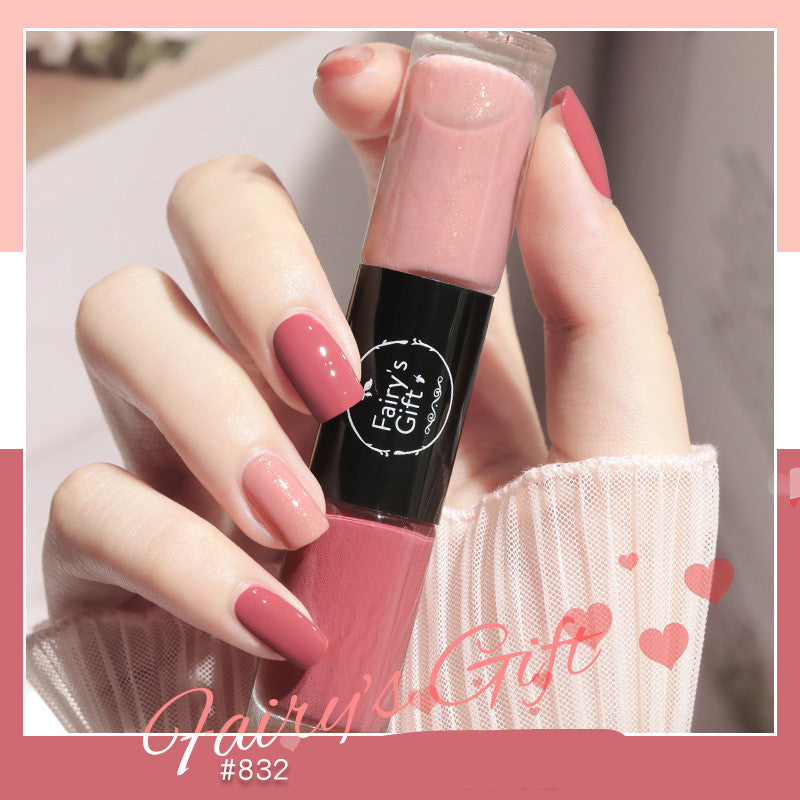 Fairy's Gifts Nail Polish Set Two-Color With Quick-Drying Sequined Nail Polish Free Baking Non-Peelable Transparent Nail Polish