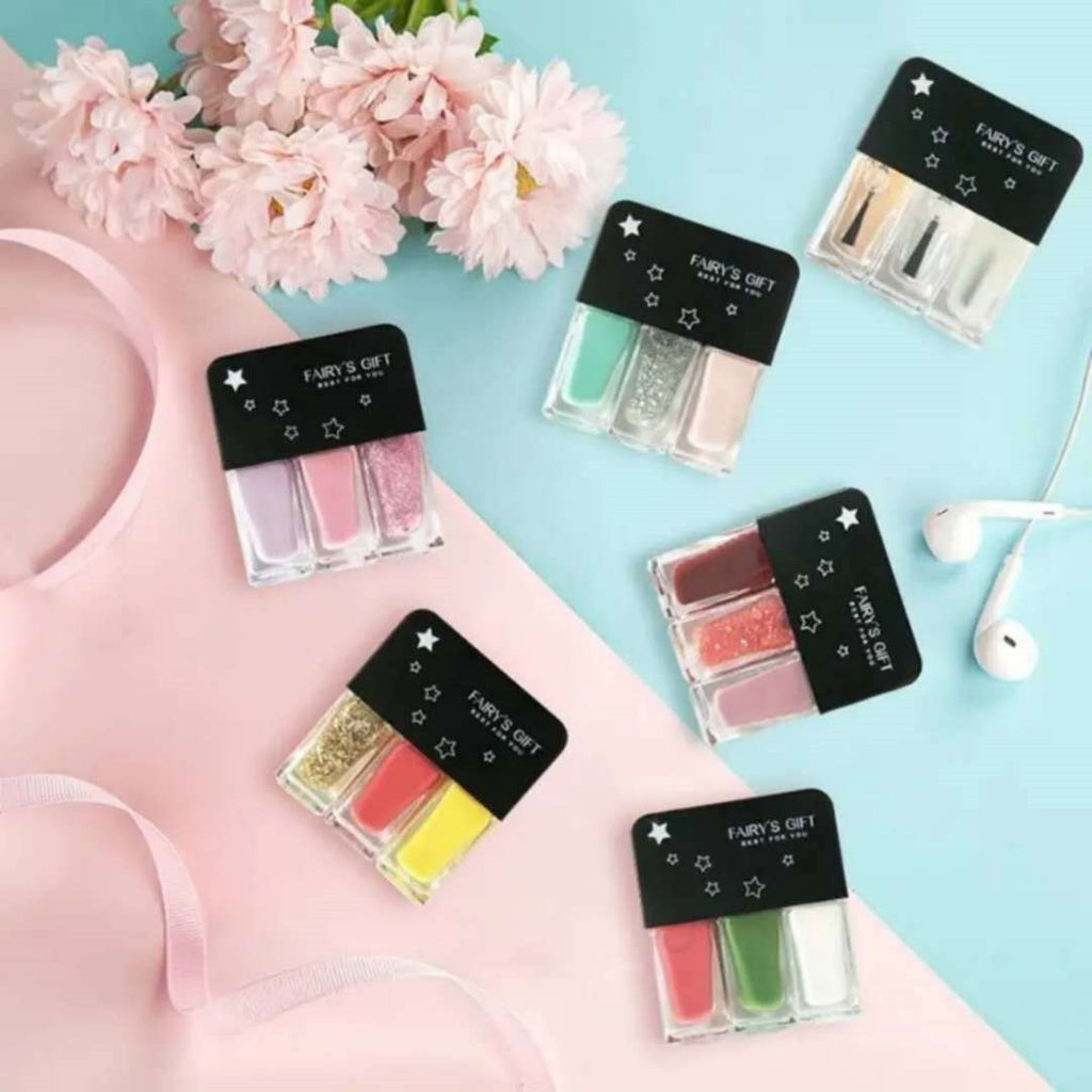 Fairy's Gifts Sequined Three-Color Nail Polish Set