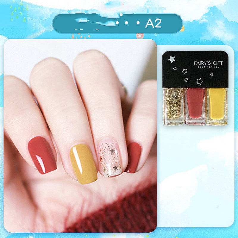 Fairy's Gifts Sequined Three-Color Nail Polish Set