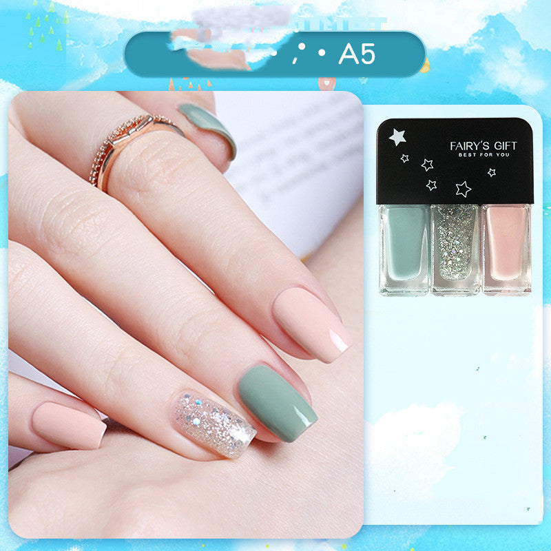Fairy's Gifts Sequined Three-Color Nail Polish Set